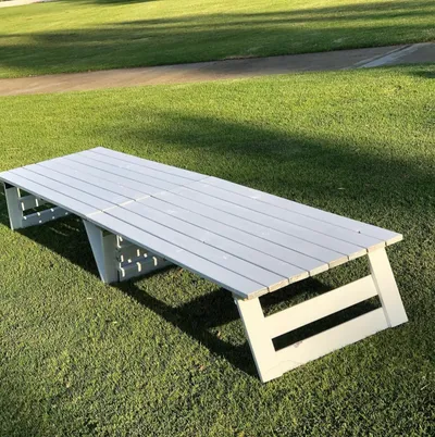 Large White Foldable Boho Picnic Table